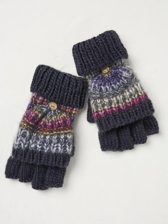 Fat Face Gloves Navy Spacedye Overflap Gloves 8211 Women