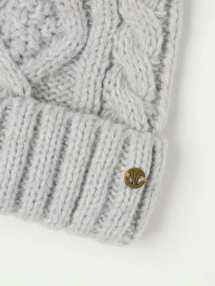 Fat Face Hats Grey Billie Cable Bobble Beanie 8211 Women Fat Face Hats Grey Billie Cable Bobble Beanie 8211 Women