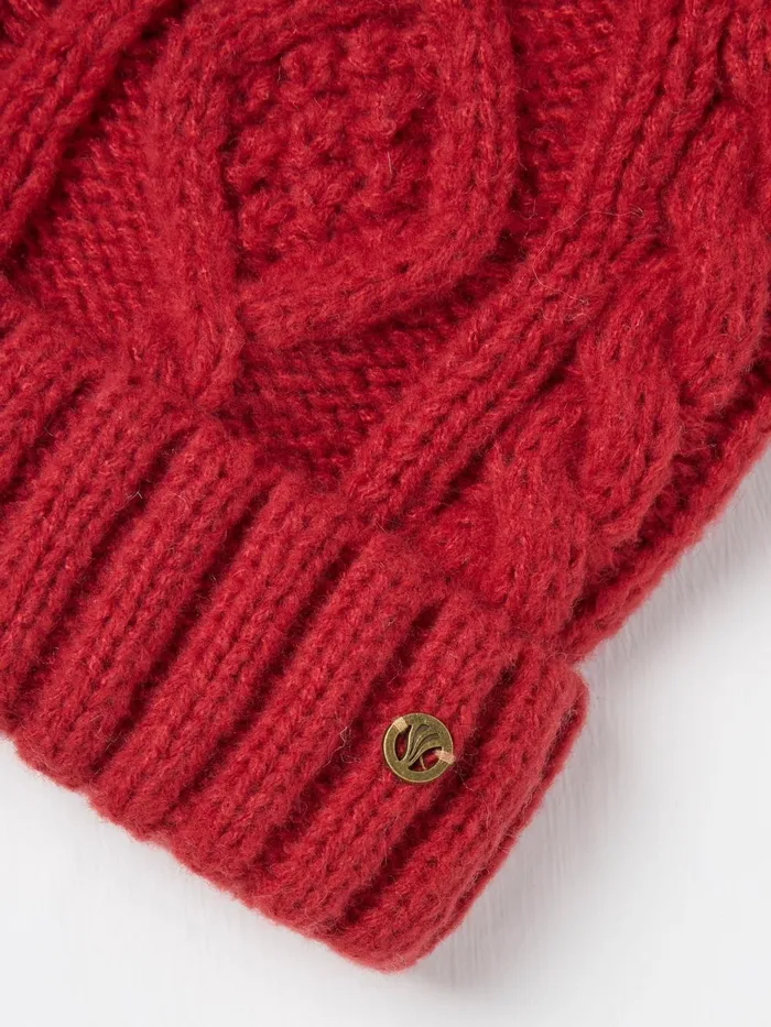 Fat Face Hats Red Billie Cable Bobble Beanie 8211 Women Fat Face Hats Red Billie Cable Bobble Beanie 8211 Women