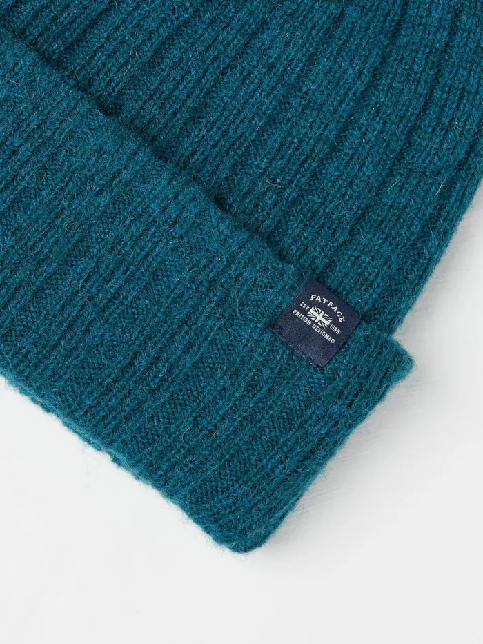 Fat Face Hats Sebastian Teal Blue Rib Beanie 8211 Men