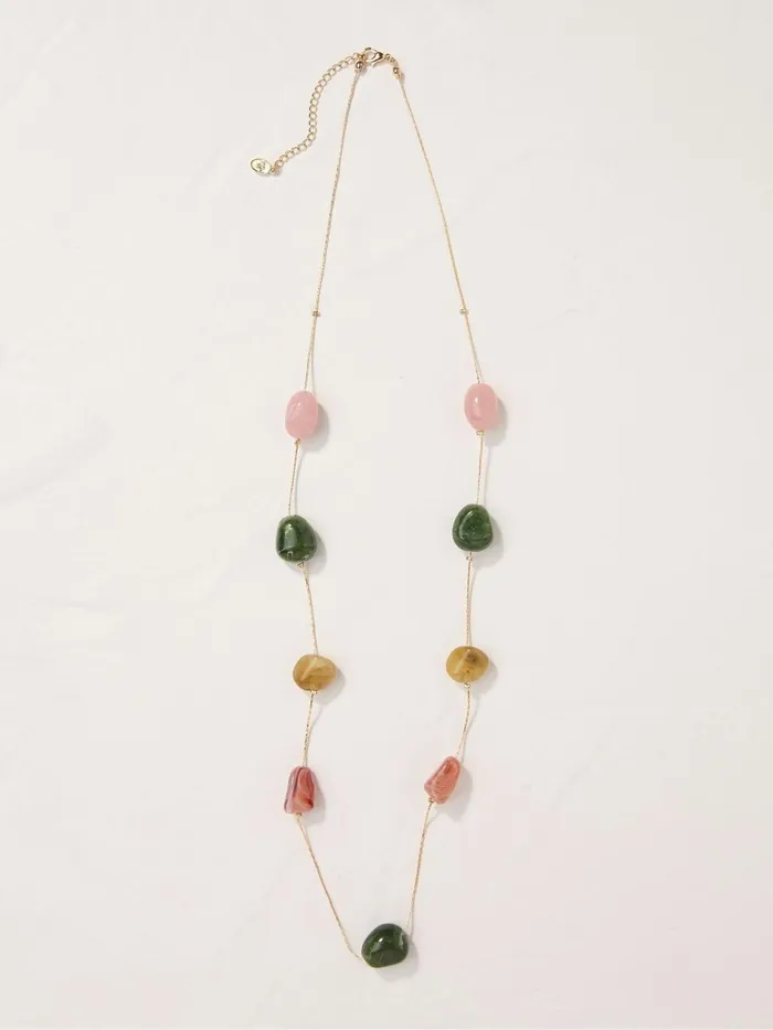 Fat Face Jewellery Gold Tone Large Stone Necklace 8211 Women