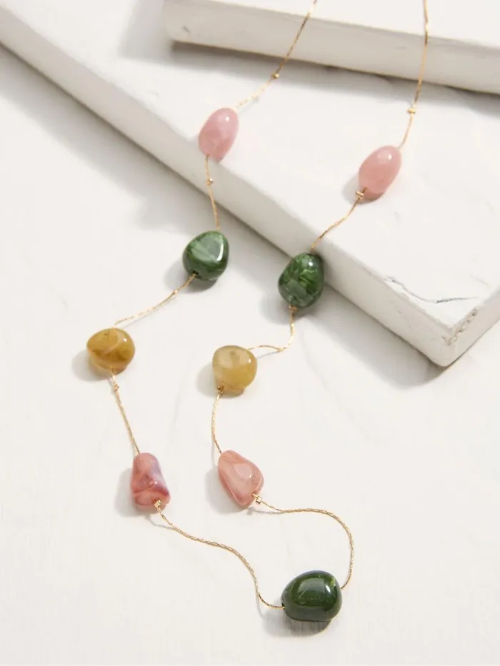 Fat Face Jewellery Gold Tone Large Stone Necklace 8211 Women