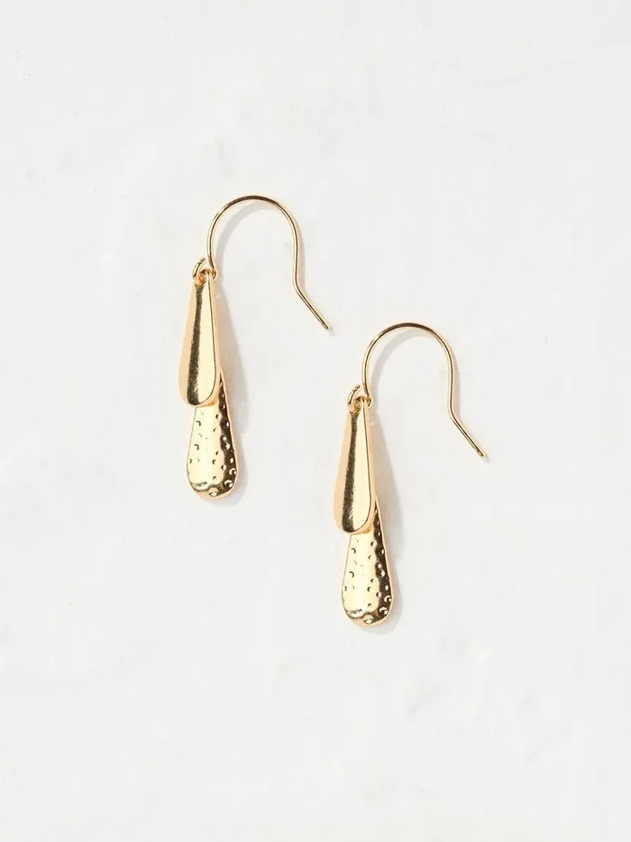 Fat Face Jewellery Gold Tone Texture Drop Earrings 8211 Women