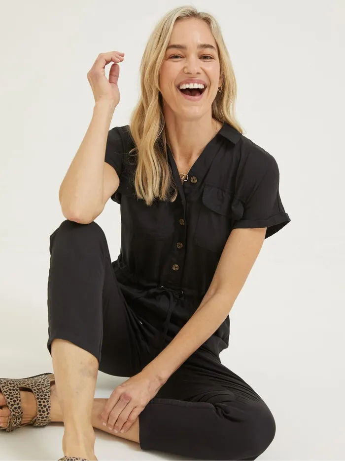Fat Face Jumpsuits and Playsuits Black Una Jumpsuit 8211 Women