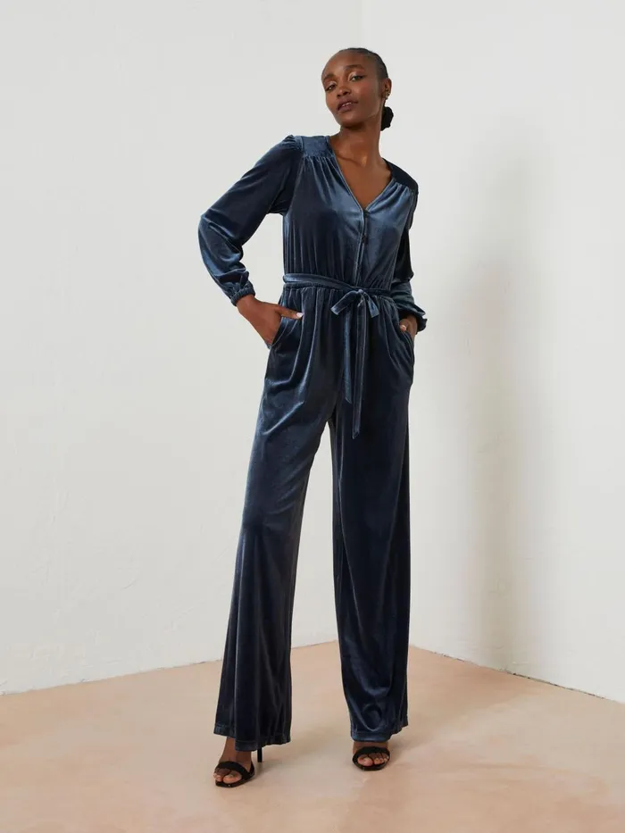 Fat Face Jumpsuits and Playsuits Blue Juniper Velvet Jumpsuit 8211 Women