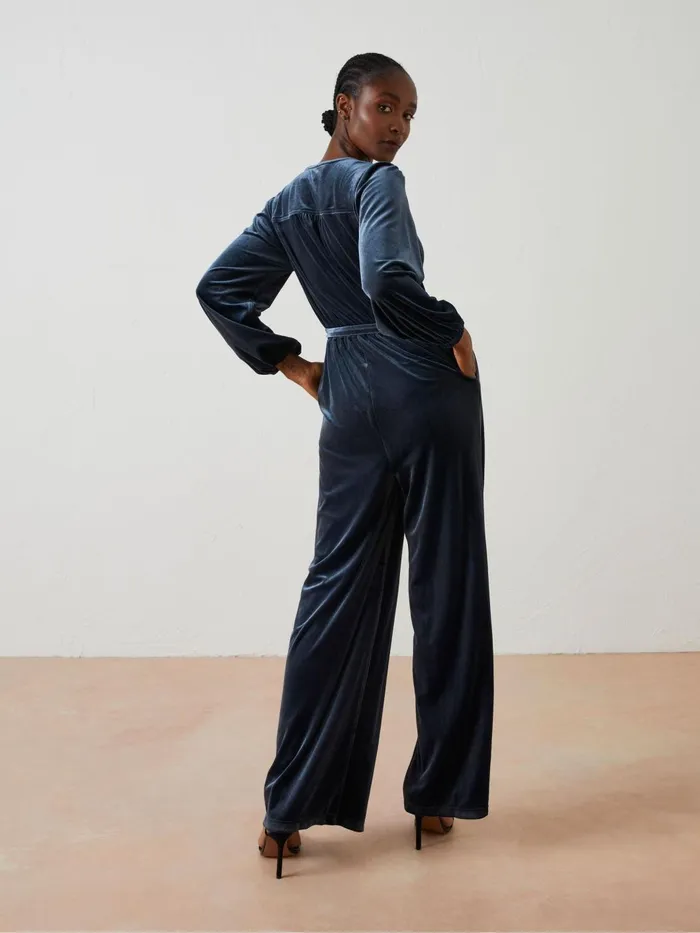 Fat Face Jumpsuits and Playsuits Blue Juniper Velvet Jumpsuit 8211 Women