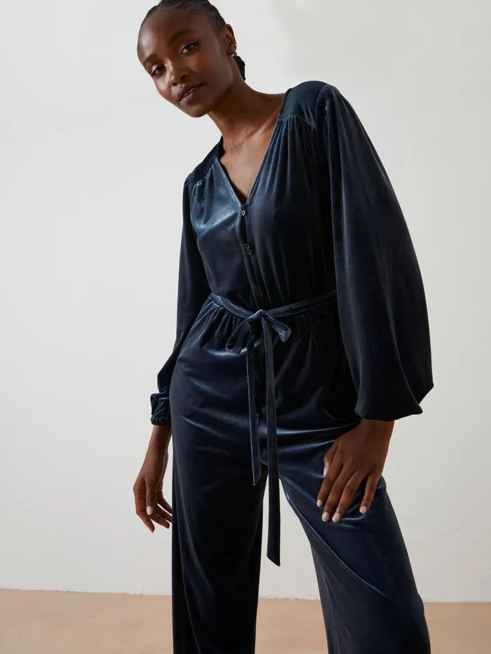 Fat Face Jumpsuits and Playsuits Blue Juniper Velvet Jumpsuit 8211 Women