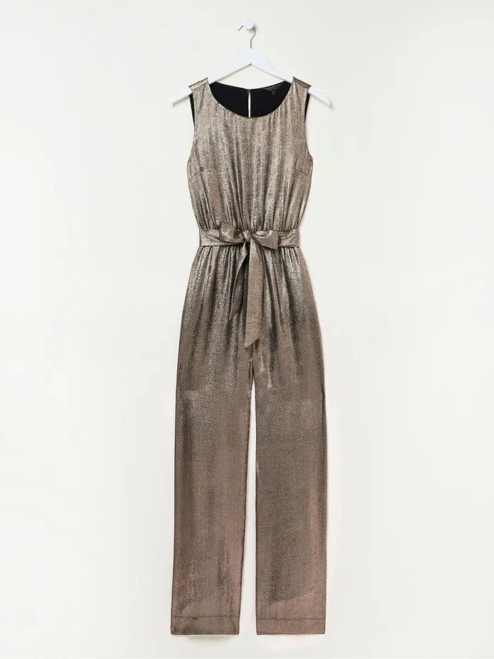Fat Face Jumpsuits and Playsuits Gisele Gold Metallic Jumpsuit 8211 Women