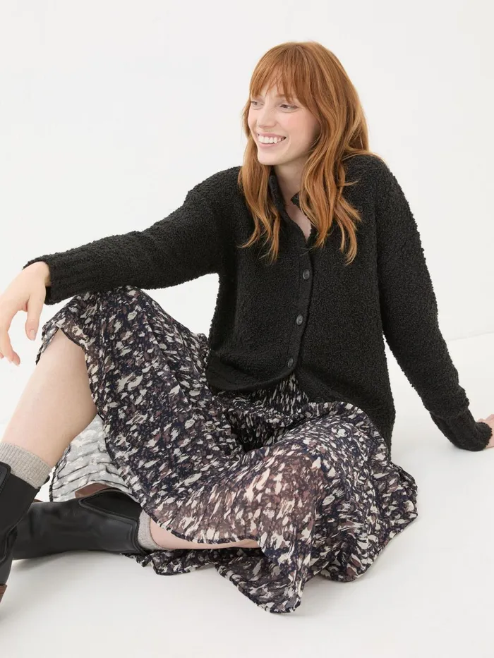 Fat Face Knitwear Black Bea Boucle Cardigan 8211 Women