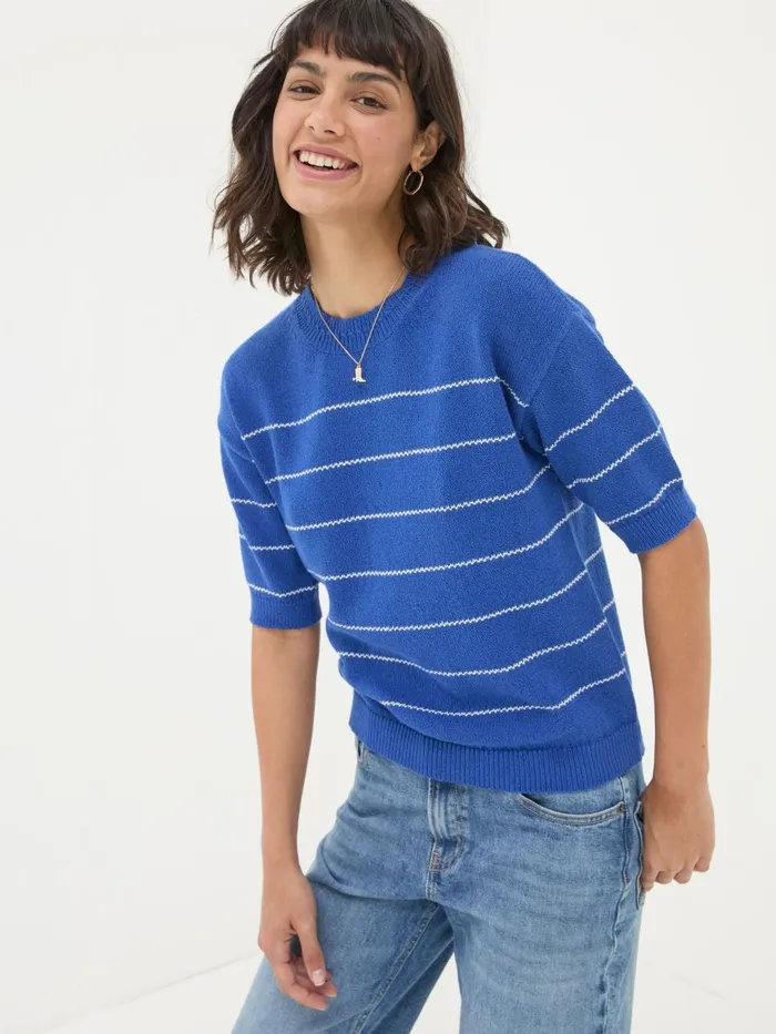 Fat Face Knitwear Blue Taya Knitted Top 8211 Women