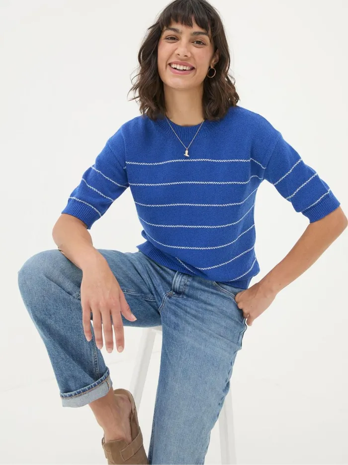 Fat Face Knitwear Blue Taya Knitted Top 8211 Women