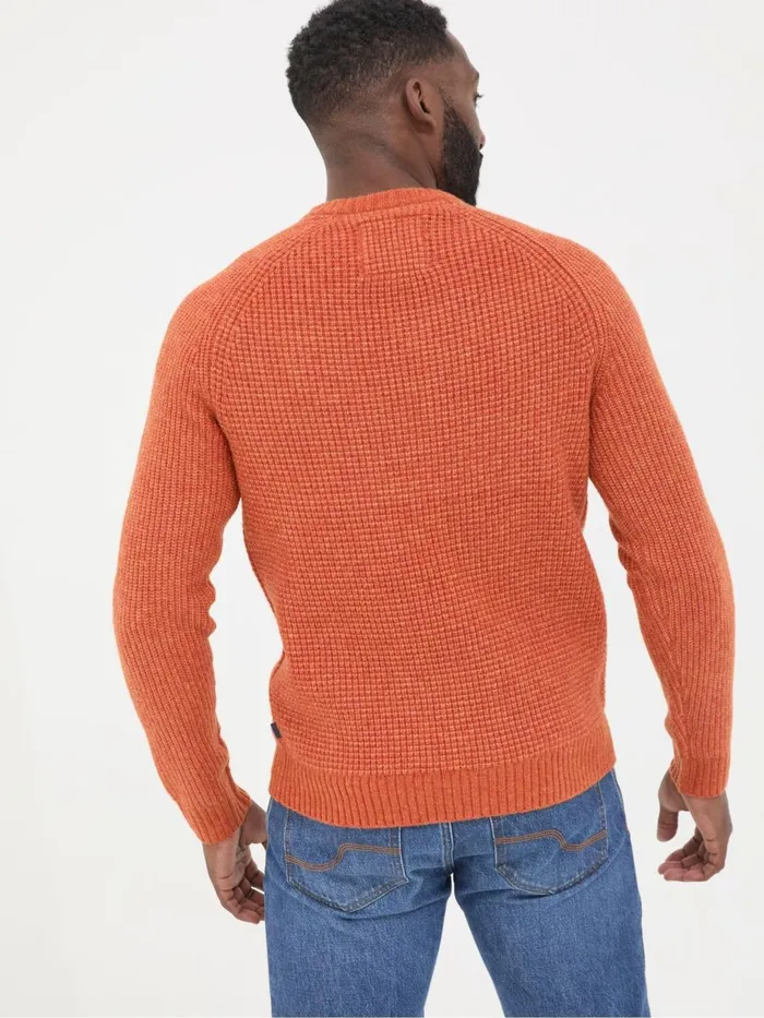 Fat Face Knitwear Calder Orange Crew Neck Jumper 8211 Men