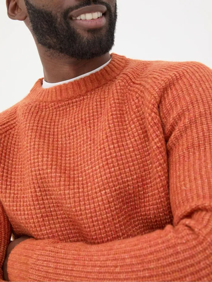 Fat Face Knitwear Calder Orange Crew Neck Jumper 8211 Men