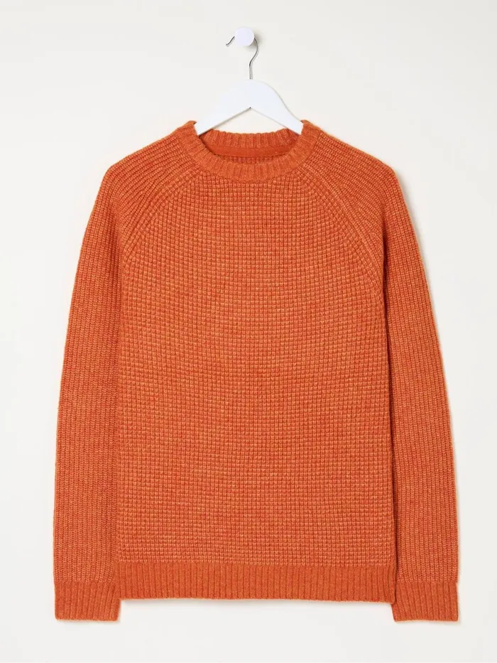 Fat Face Knitwear Calder Orange Crew Neck Jumper 8211 Men
