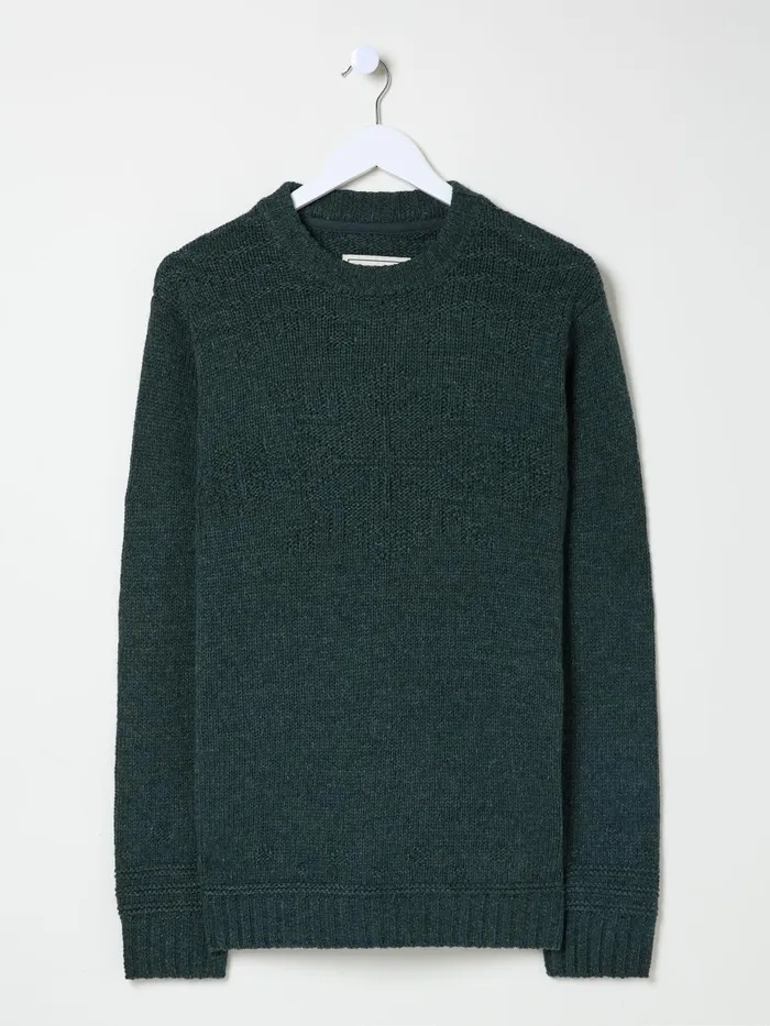 Fat Face Knitwear Dark Teal Snowflake Knitted Jumper 8211 Men Fat Face Knitwear Dark Teal Snowflake Knitted Jumper 8211 Men