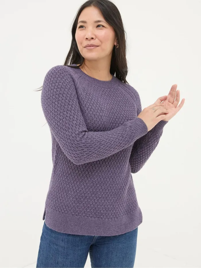Fat Face Knitwear Ella Dark Purple Textured Jumper 8211 Women