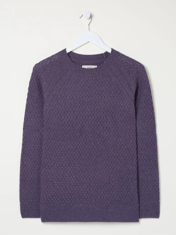 Fat Face Knitwear Ella Dark Purple Textured Jumper 8211 Women
