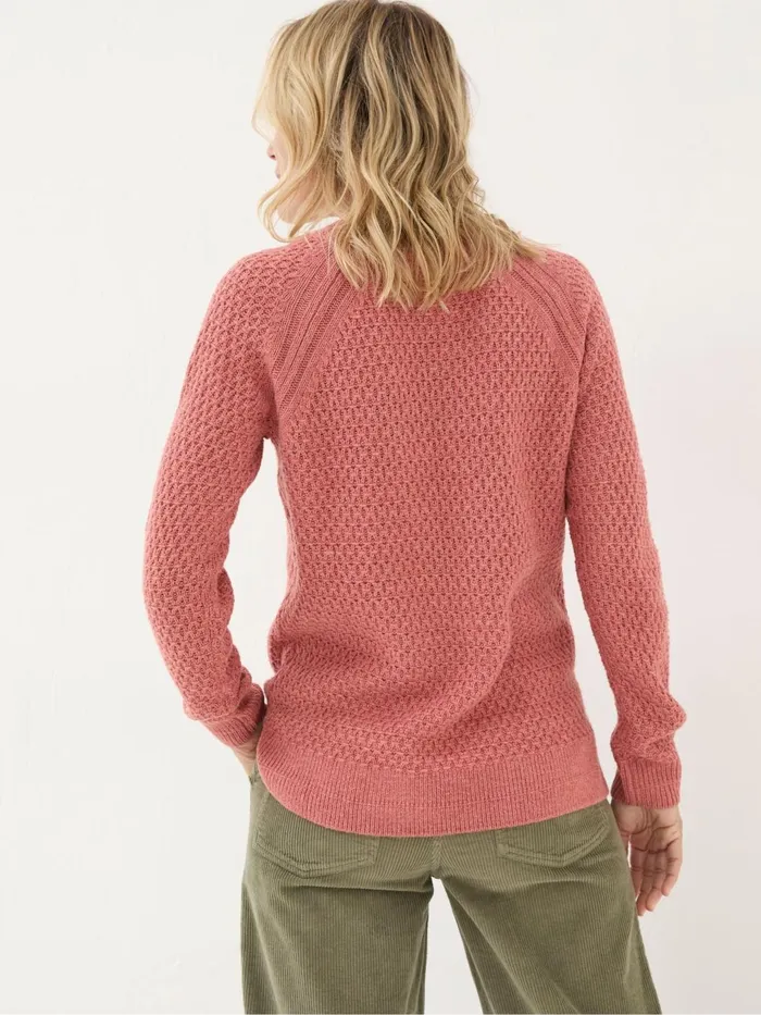 Fat Face Knitwear Ella Dusky Orange Textured Jumper 8211 Women