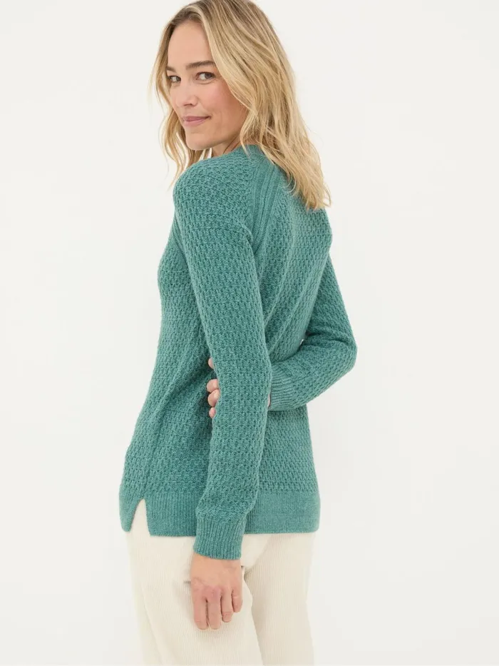 Fat Face Knitwear Ella Turquoise Blue Textured Jumper 8211 Women