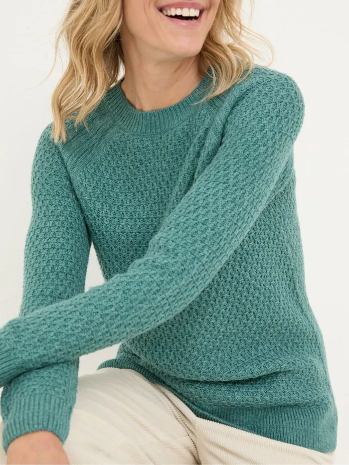 Fat Face Knitwear Ella Turquoise Blue Textured Jumper 8211 Women