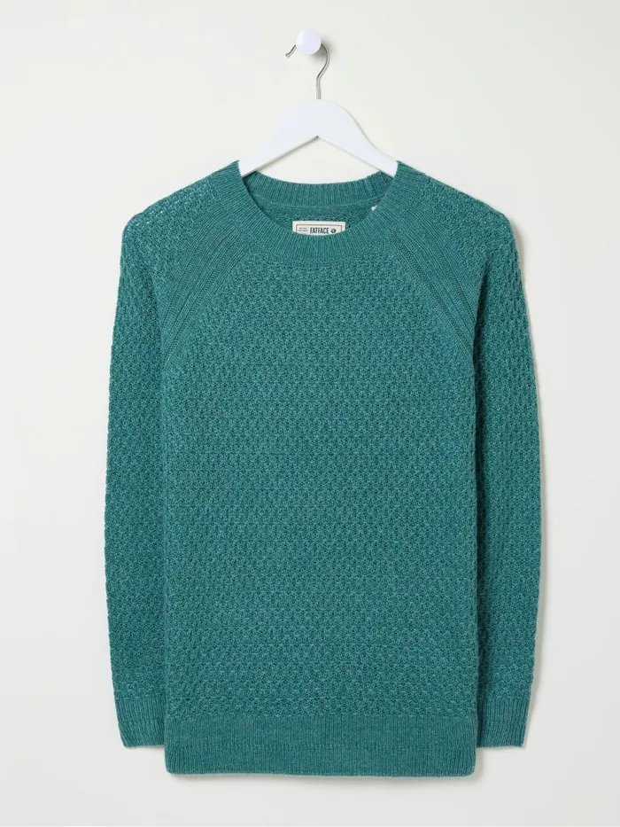 Fat Face Knitwear Ella Turquoise Blue Textured Jumper 8211 Women