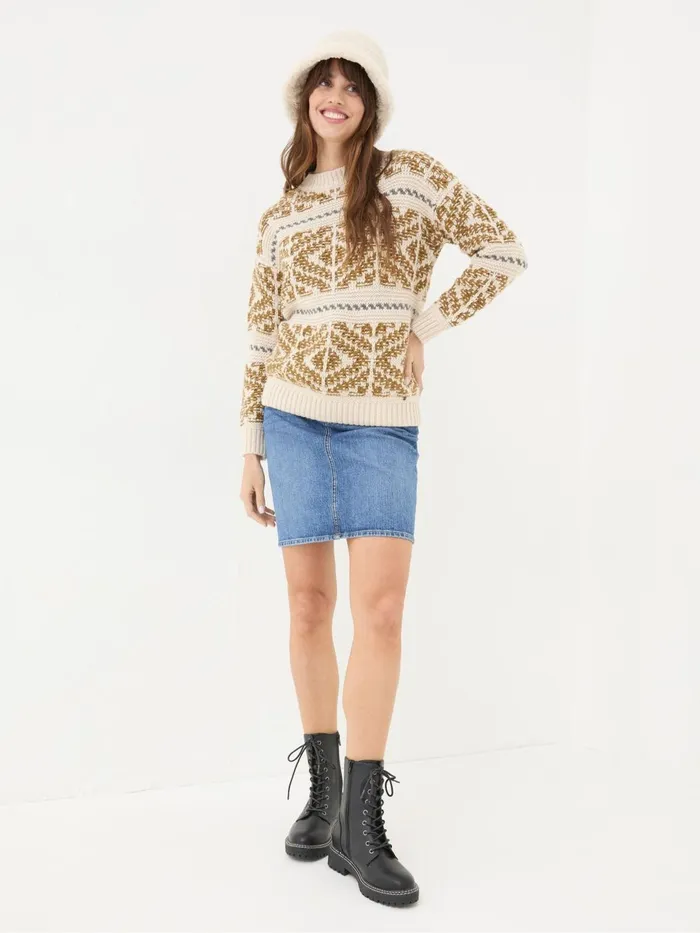 Fat Face Knitwear Ikat Cream Wild Frontiers Jumper 8211 Women