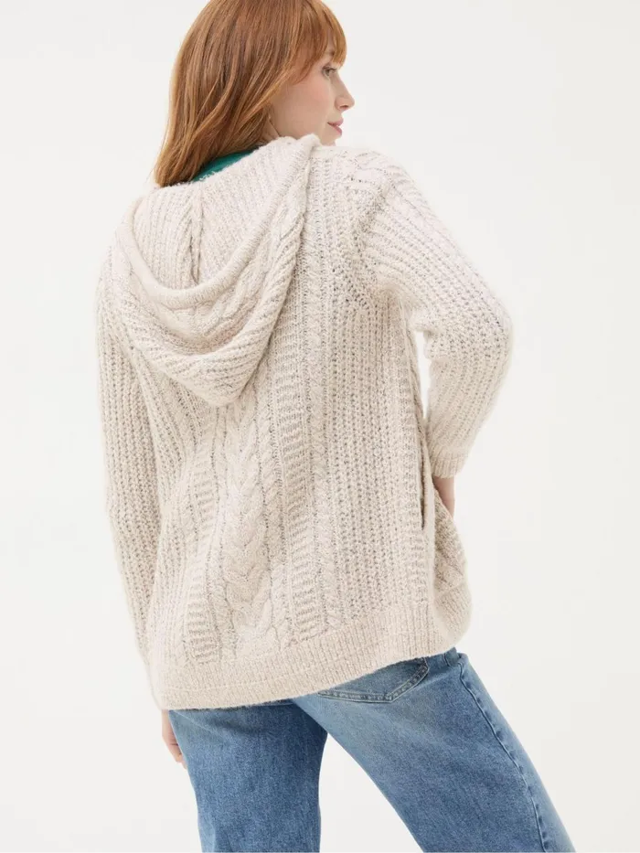 Fat Face Knitwear Ivory Alicia Hoodie 8211 Women
