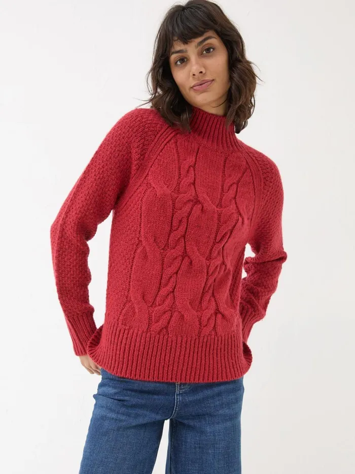 Fat Face Knitwear Red Cali Cable Jumper 8211 Women