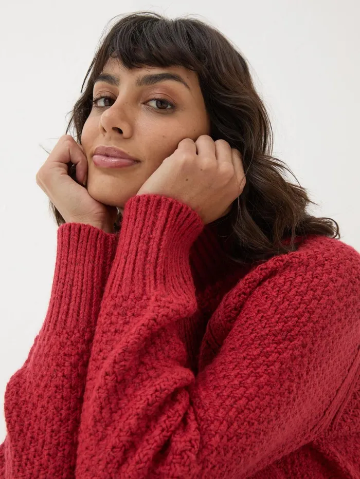 Fat Face Knitwear Red Cali Cable Jumper 8211 Women