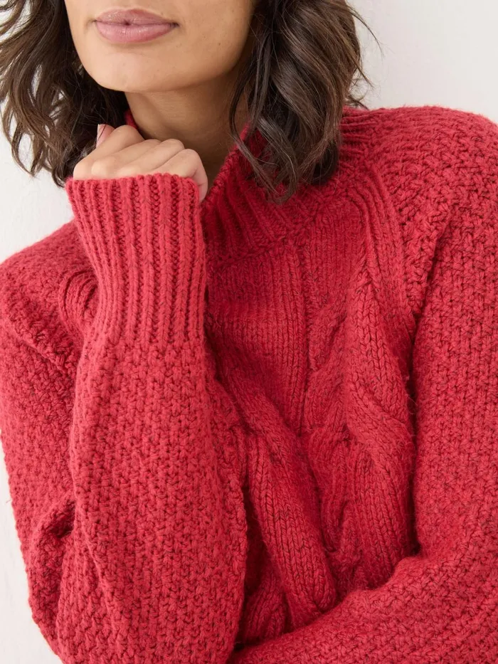 Fat Face Knitwear Red Cali Cable Jumper 8211 Women