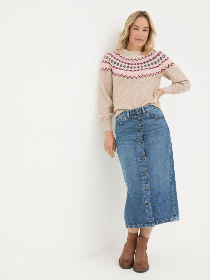 Fat Face Knitwear Wild Natural Fairisle Yoke Jumper 8211 Women