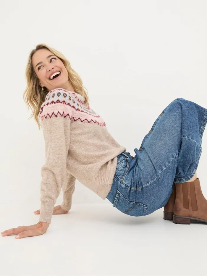 Fat Face Knitwear Wild Natural Fairisle Yoke Jumper 8211 Women