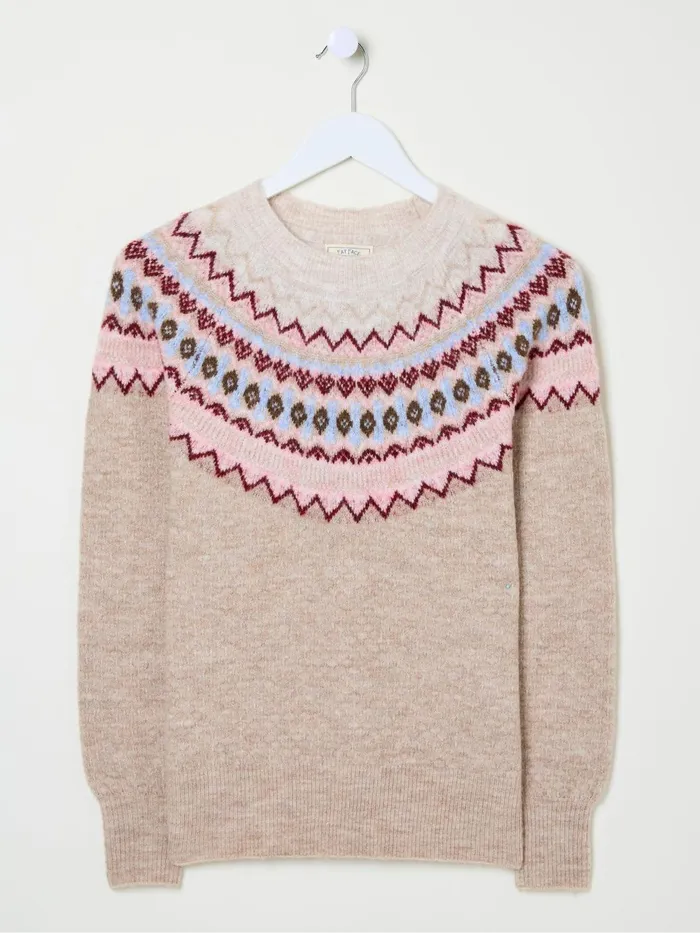 Fat Face Knitwear Wild Natural Fairisle Yoke Jumper 8211 Women