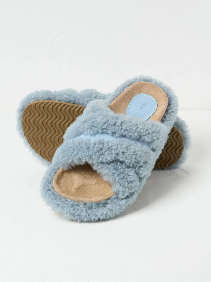 Fat Face Pyjamas and Nightwear Borg Blue Crossover Slippers 8211 Women
