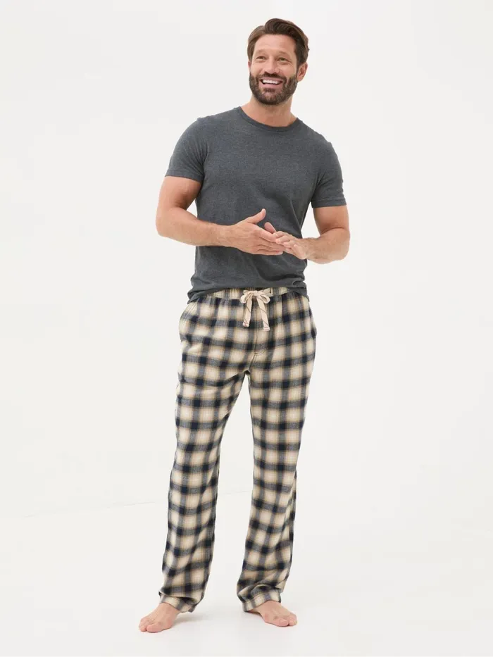 Fat Face Pyjamas and Nightwear Bosham Natural Check Pyjama Bottoms 8211 Men