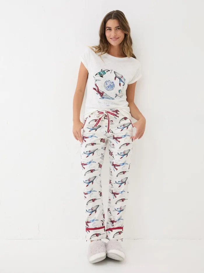 Fat Face Pyjamas and Nightwear Eva Ivory Wilson The Whale Shelter Pyjama Bottoms 8211 Women