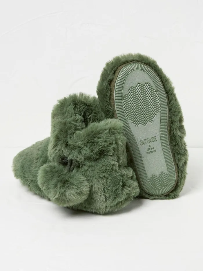 Fat Face Pyjamas and Nightwear Farah Khaki Green Faux Fur Boots 8211 Women