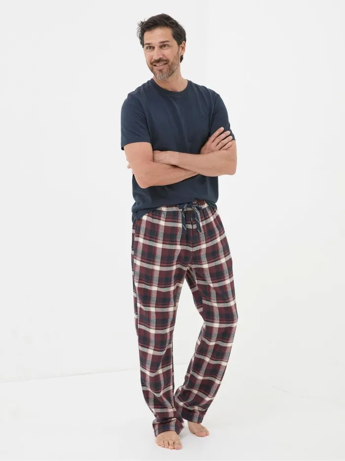Fat Face Pyjamas and Nightwear Ferring Plum Purple Check Pyjama Bottoms 8211 Men