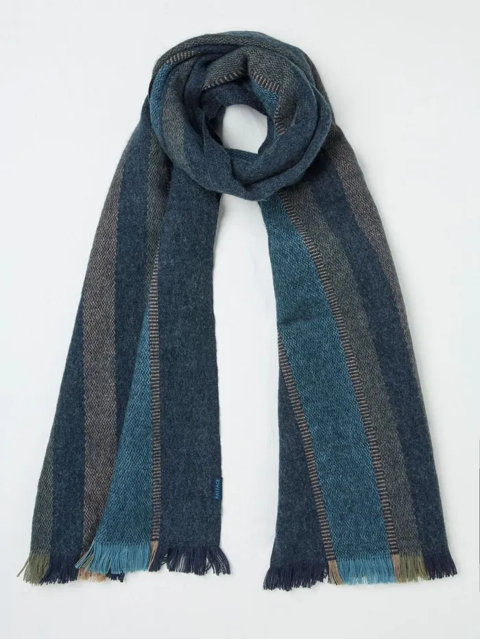 Fat Face Scarves Blue Marl Woven Stripe Scarf 8211 Men