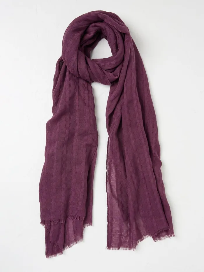 Fat Face Scarves Plum Purple Textured Lightweight Scarf 8211 Women