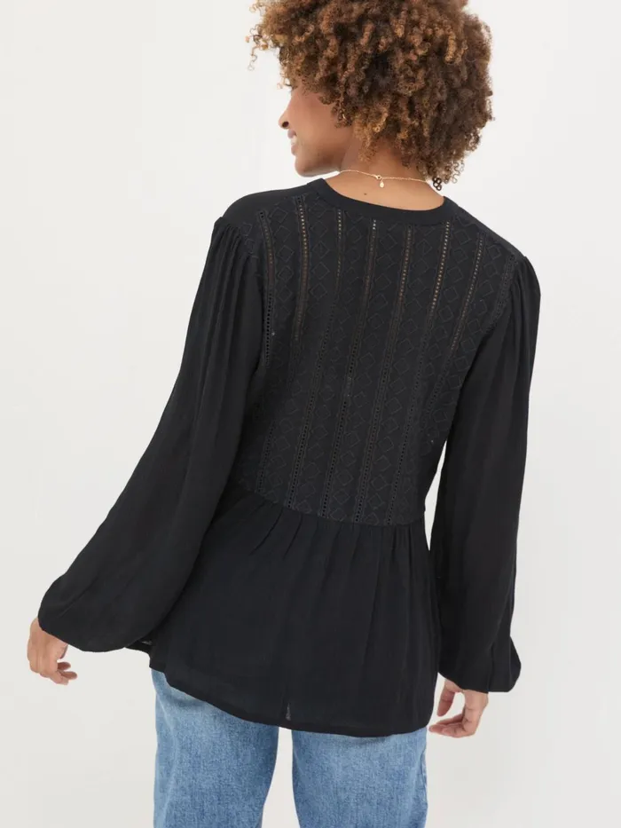 Fat Face Shirts and Blouses Black Lou Embroidered Blouse 8211 Women