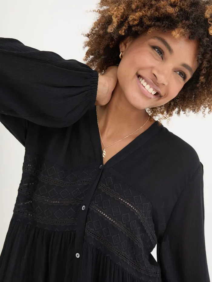 Fat Face Shirts and Blouses Black Lou Embroidered Blouse 8211 Women