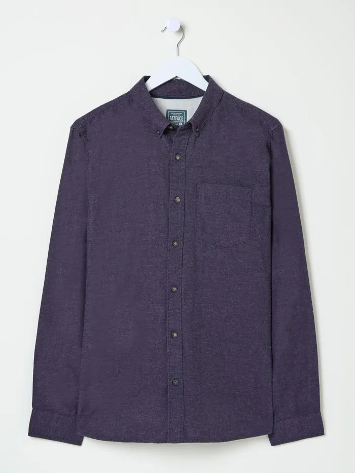 Fat Face Shirts Purple Long Sleeve Oxlow Plain 100 Cotton Shirt 8211 Men Fat Face Shirts Purple Long Sleeve Oxlow Plain 100 Cotton Shirt 8211 Men
