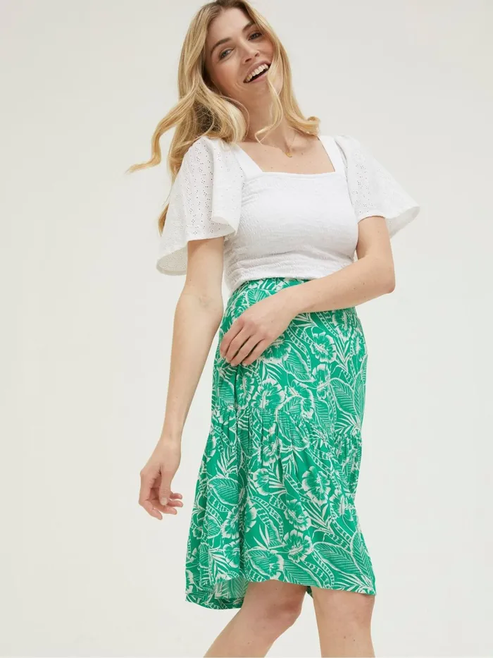 Fat Face Skirts Green Remy Tropical Leaf Skirt 8211 Women