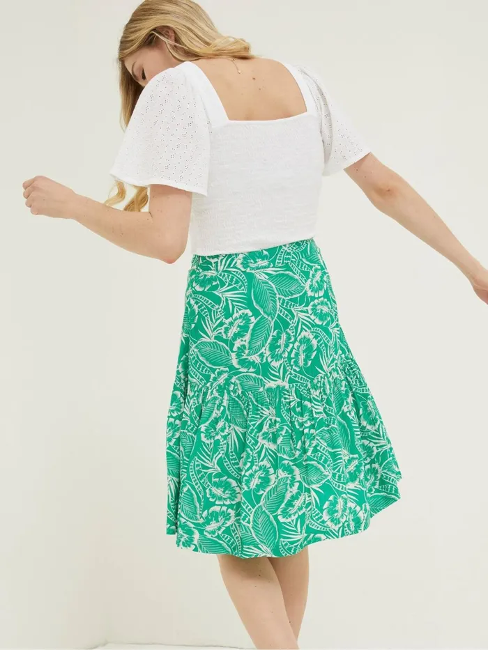 Fat Face Skirts Green Remy Tropical Leaf Skirt 8211 Women