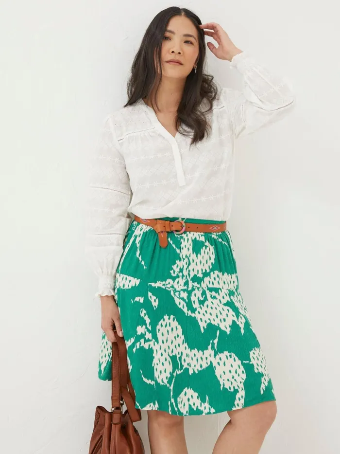 Fat Face Skirts Green Textured Leaves Skirt 8211 Women