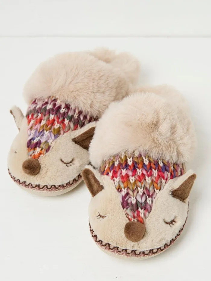Fat Face Slippers Flora Multi Knitted Fox Fur Slippers 8211 Women Fat Face Slippers Flora Multi Knitted Fox Fur Slippers 8211 Women