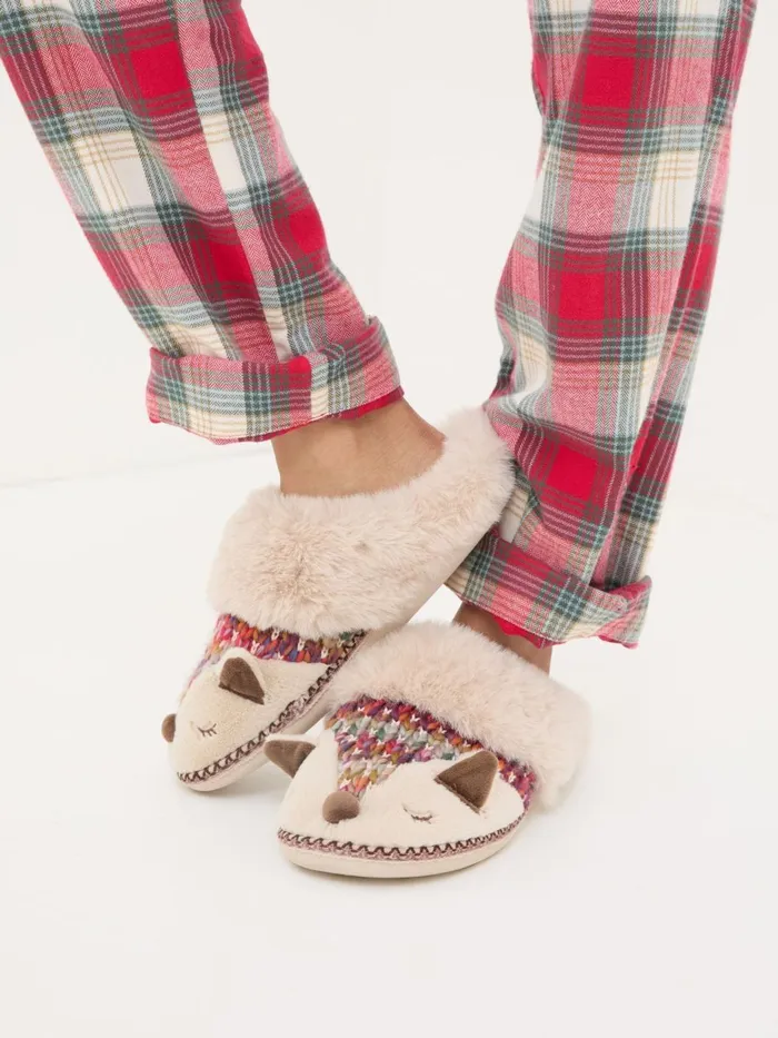 Fat Face Slippers Flora Multi Knitted Fox Fur Slippers 8211 Women Fat Face Slippers Flora Multi Knitted Fox Fur Slippers 8211 Women