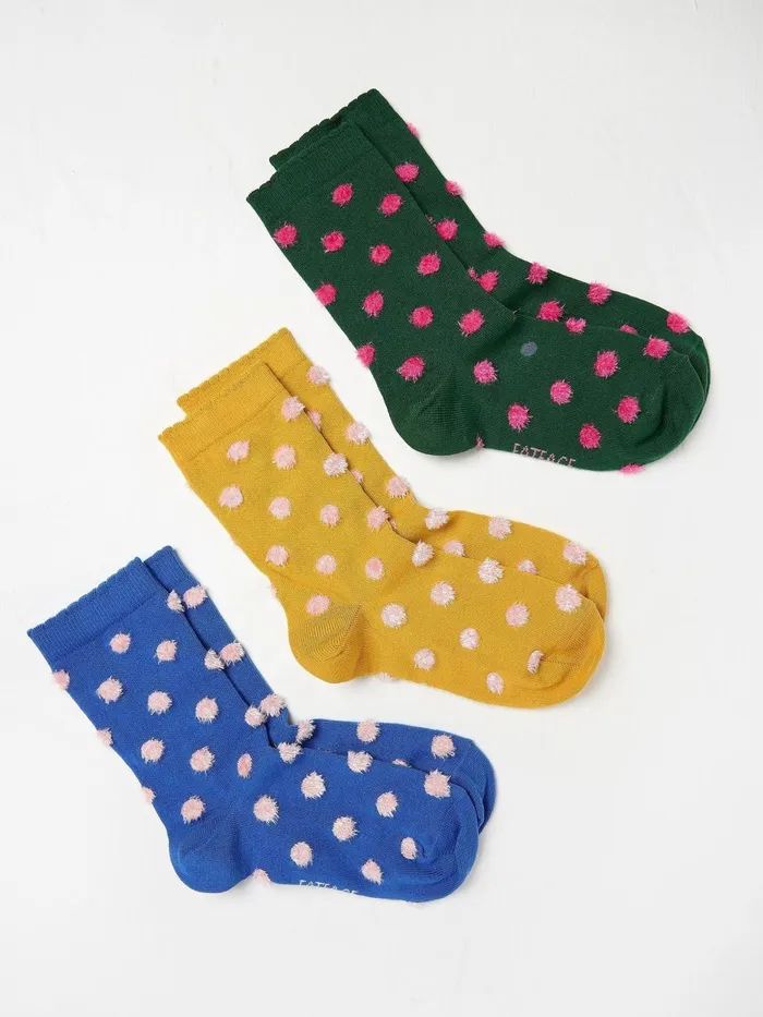 Fat Face Socks and Tights Multi Fluffy Spot Socks 3 Pack 8211 Women