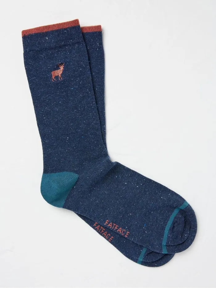 Fat Face Socks Blue Stag Socks 1 Pack 8211 Men